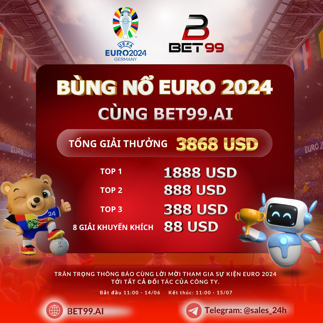 sự kiện EURO 2024 CÙNG BET99.AI