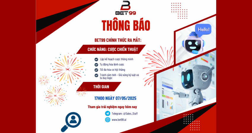 BET99 Ra Mắt Cược Chiến Thuật – Tính Năng Cá Cược Thông Minh 2025